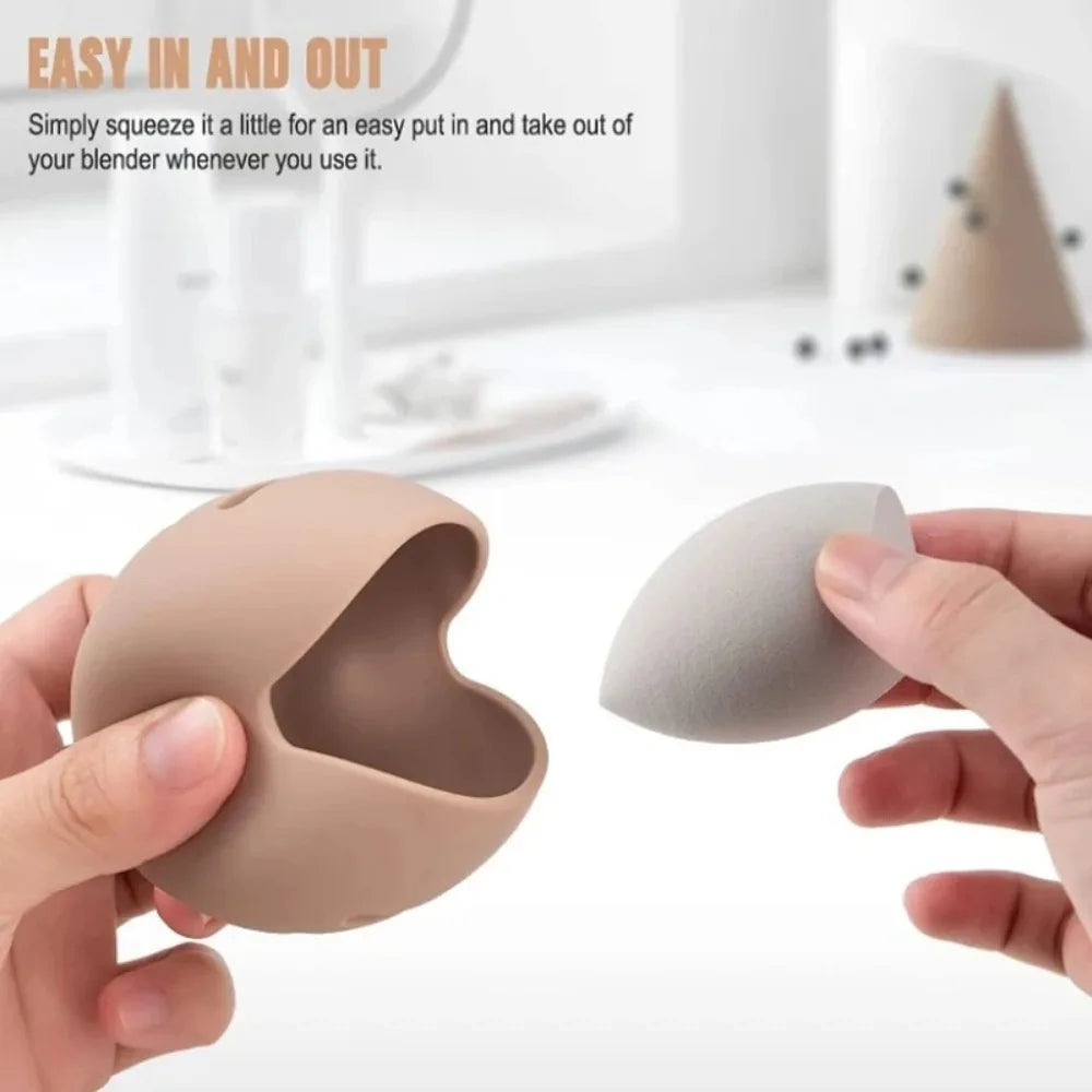 1PC Makeup Sponge Holder Eco-Friendly Silicone Multi-hole Beauty Sponge Storage Case Travel Protable Cosmetic Puff Holder Box Beauty World Shop