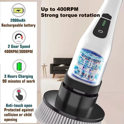 Cordless Electric Scrubber for Kitchen Bathroom Toilet - Multipurpose Cleaning Brush with Adjustable Speeds for Floor Cleaning Beauty World Shop