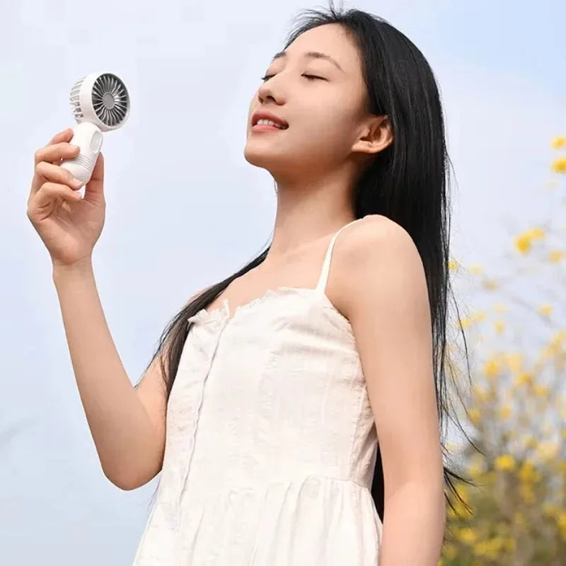 Mini Handheld Fan 3-Speed Strong Wind USB Rechargeable Long Lasting Portable Desk Fan For Students Office Outdoor Travel Camping Beauty World Shop