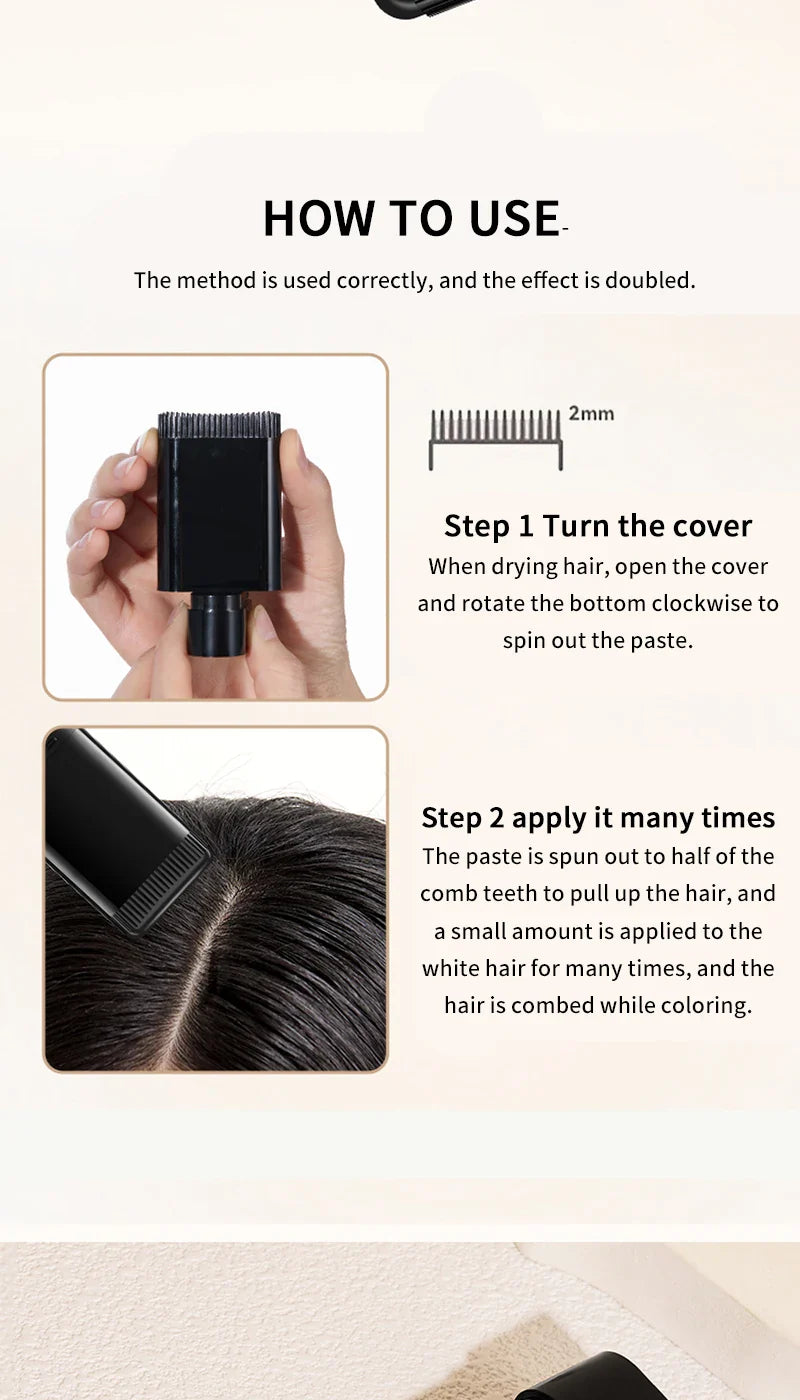 Life Girls Reabal with Hair Comb Coloring Gray Hair, Covering, Natural Glossy, Convenient to Carry, Convenient to Color on Comb, Dye Hair, Covering Your Outside, Convenient to Carry When Covering Ornaments Beauty Trend Shop