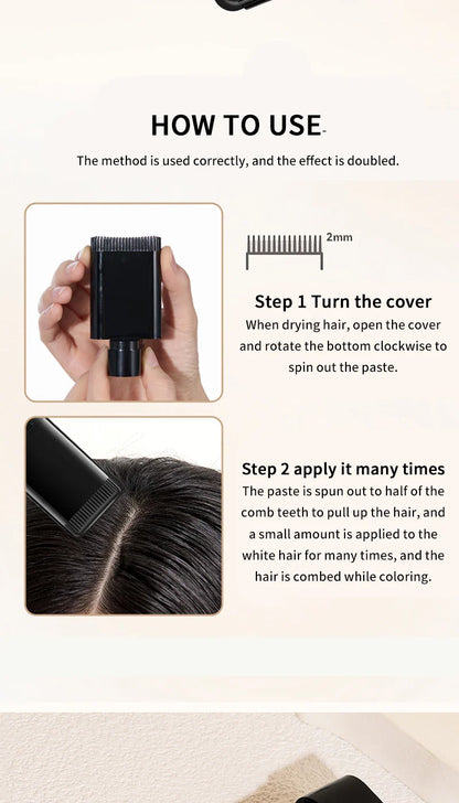 Life Girls Reabal with Hair Comb Coloring Gray Hair, Covering, Natural Glossy, Convenient to Carry, Convenient to Color on Comb, Dye Hair, Covering Your Outside, Convenient to Carry When Covering Ornaments Beauty Trend Shop