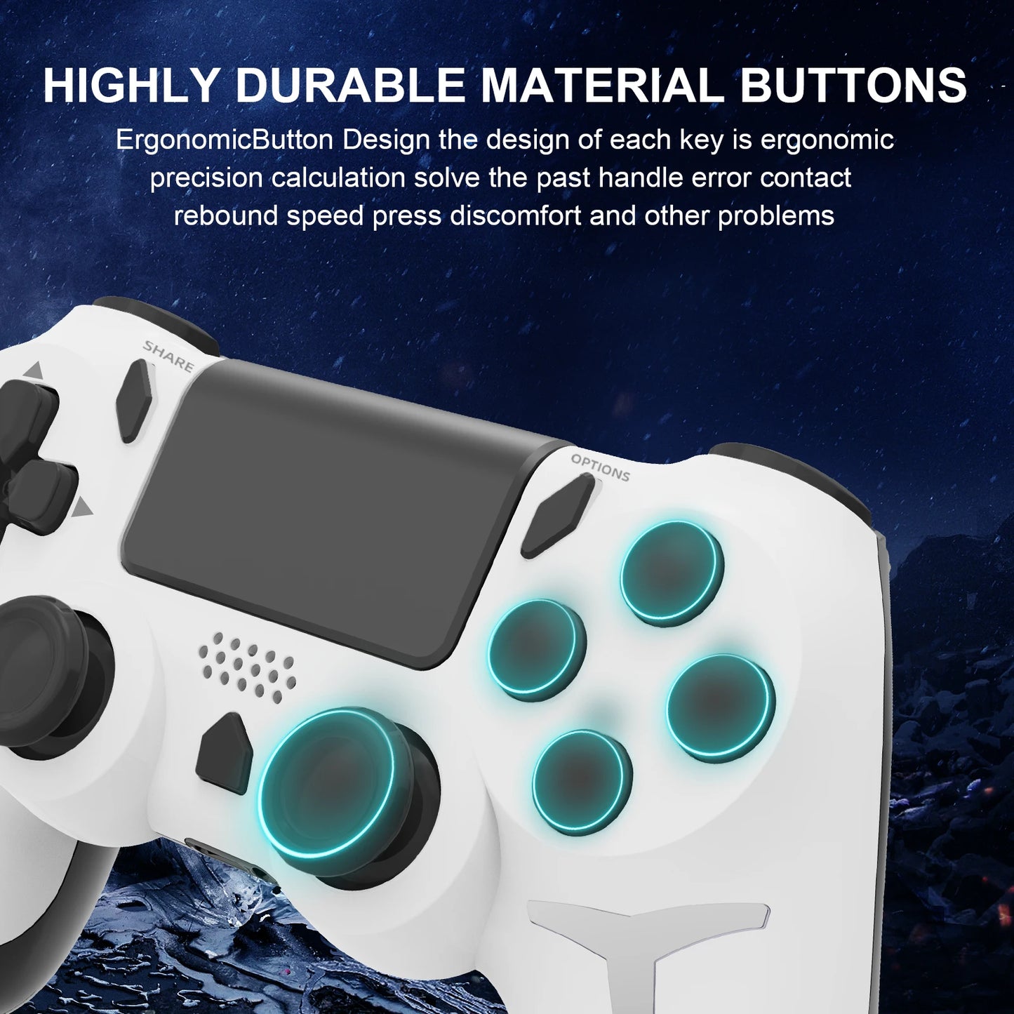 GAMINJA 6-axis Gyroscope Dual Vibration With touch pad Wireless Gamepad Bluetooth Controller For PS4 PS3 Console Computer PC Beauty World Shop