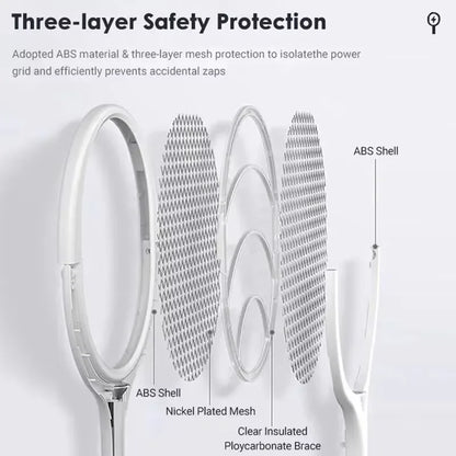 5 In 1 Fast Charging Racket Kill Fly Bug Safety Insulated Battery Powered Lamp ABS Adjustable Electric Mosquito Swatter Beauty World Shop