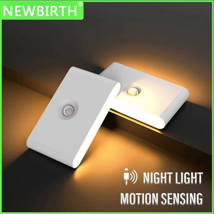 Mini LED Intelligent Sensor Night Light Wireless USB Rechargeable Motion Sensor Wall Light for Bedroom Corridor Cabinet Lighting Beauty World Shop