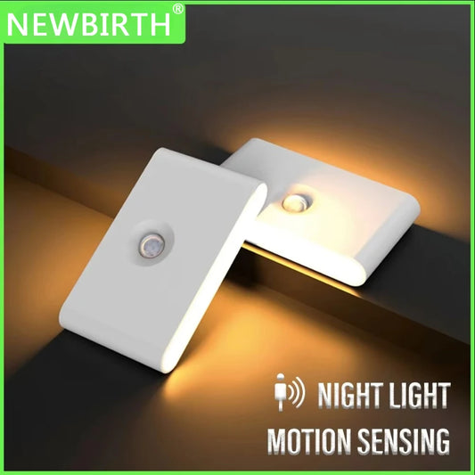 Mini LED Intelligent Sensor Night Light Wireless USB Rechargeable Motion Sensor Wall Light for Bedroom Corridor Cabinet Lighting Beauty World Shop