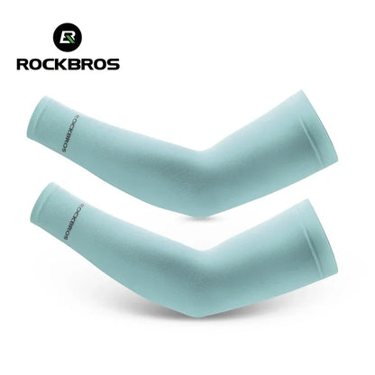 ROCKBROS Ice Silk Arm Sleeves Sun Protection UV Mangas Running Cycling Arm Warmers Sports Basketball Volleyball Cool Arm Sleeves Beauty World Shop