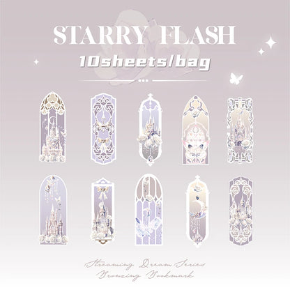 4Style 10pcs/pack Shell Light PVC Bookmark Streamer Dream High Value Ins Fresh Reading Mark Card Decoration Student Stationery Beauty World Shop