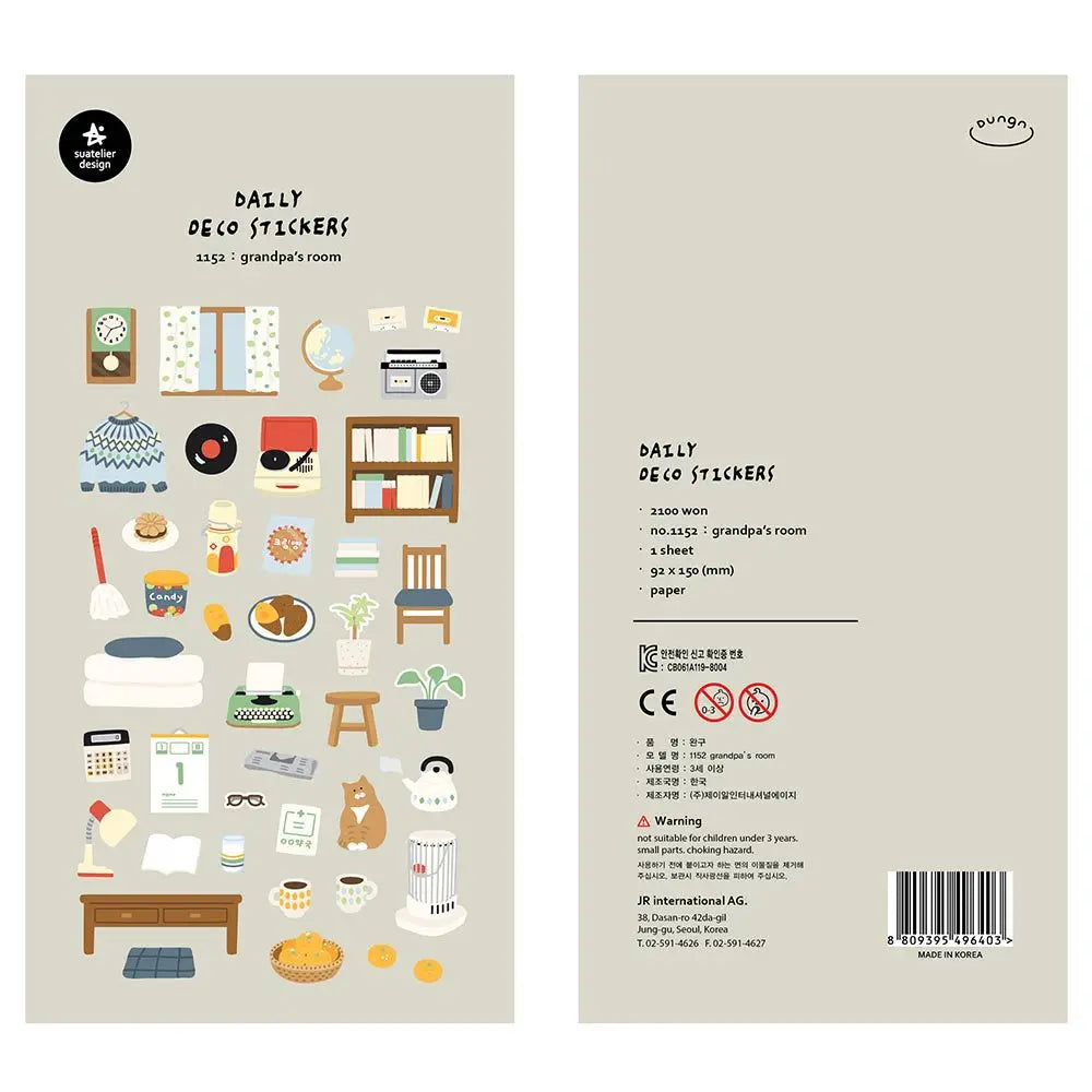 Korean Import Original Suatelier Collection Kawaii Daily Stickers Scrapbooking Diy Journal Stationery Sticker Deco Art Supplies Beauty World Shop