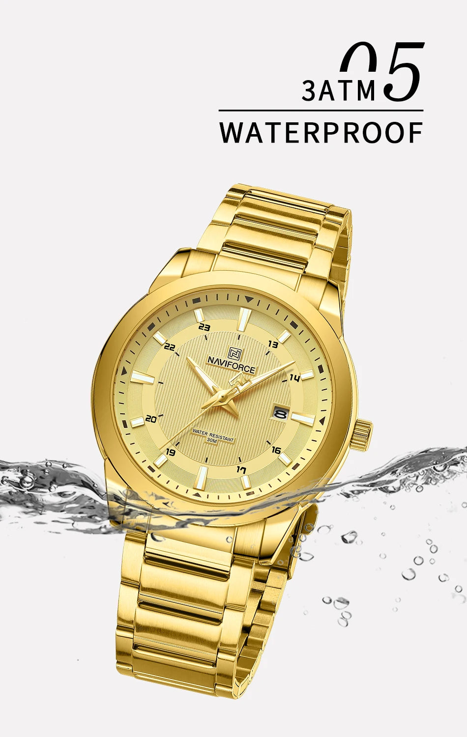 2024 Top Brand NAVIFORCE Mens Watches Stainless Steel Strap Casual Male Quartz Sports Wristwatch Luxury Waterproof Date Clock Beauty World Shop