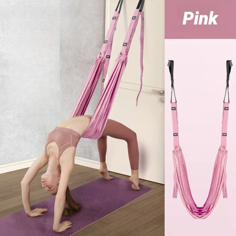 Adjustable Aerial Yoga Strap Pull Rope Women Hammock Stretch Leg Splits Trainer Female Gym Belt Swing Stretching Fitness Beauty World Shop