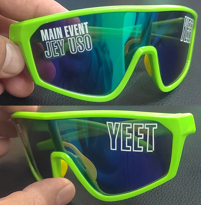 Jey Uso YEET Sunglasses Sports Shades MAIN EVENT Blue Glasses Bloodline USOS RARE Colors Motorcycle Glasses Beauty World Shop
