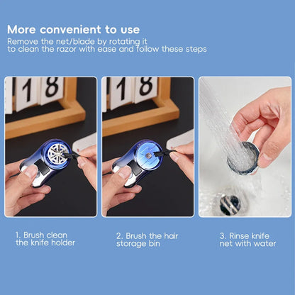 Men Shaving Tool Usb Rechargeable Portable Electric Shaver with Led Battery Display for Men Waterproof Mini Travel Rotary Razor
