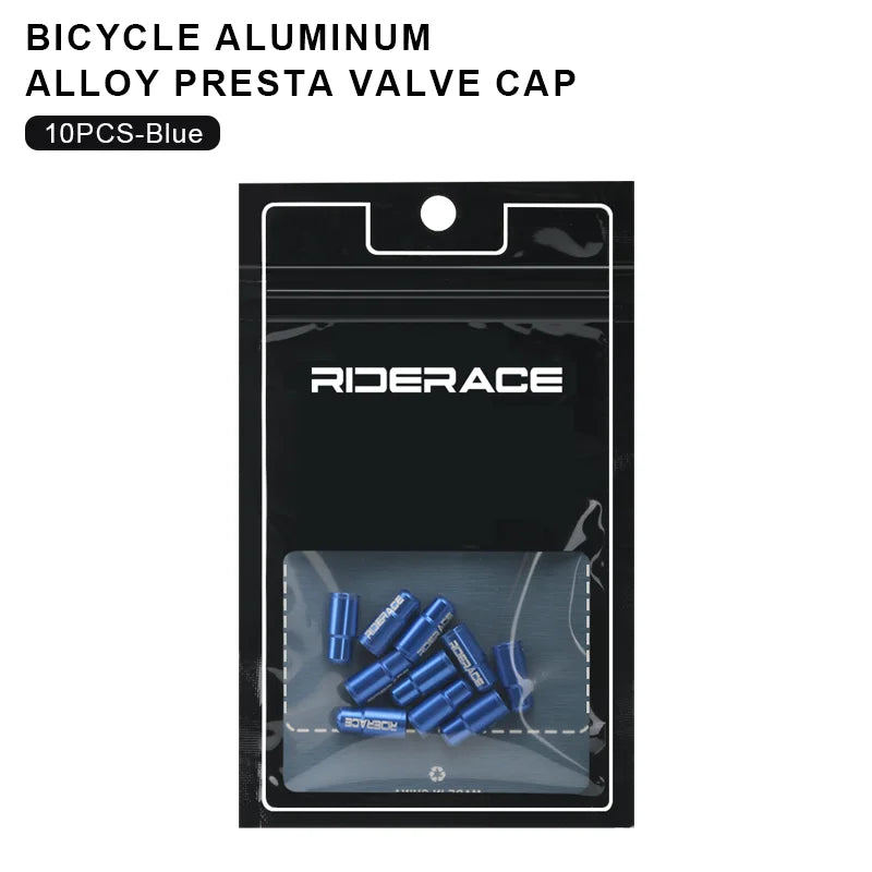 RIDERACE Bicycle Tire Valve Cap Aluminum Alloy CNC MTB Road Bike Tube Tyre Gas Nozzle Cover for FV Presta Valve Dustproof Beauty World Shop