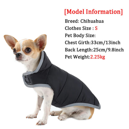 Reflective Pet Jacket With Leash Hole Reversible Waterproof Dog Outfits For Small Medium Dogs Cat Warm Chihuahua Vest For Winter