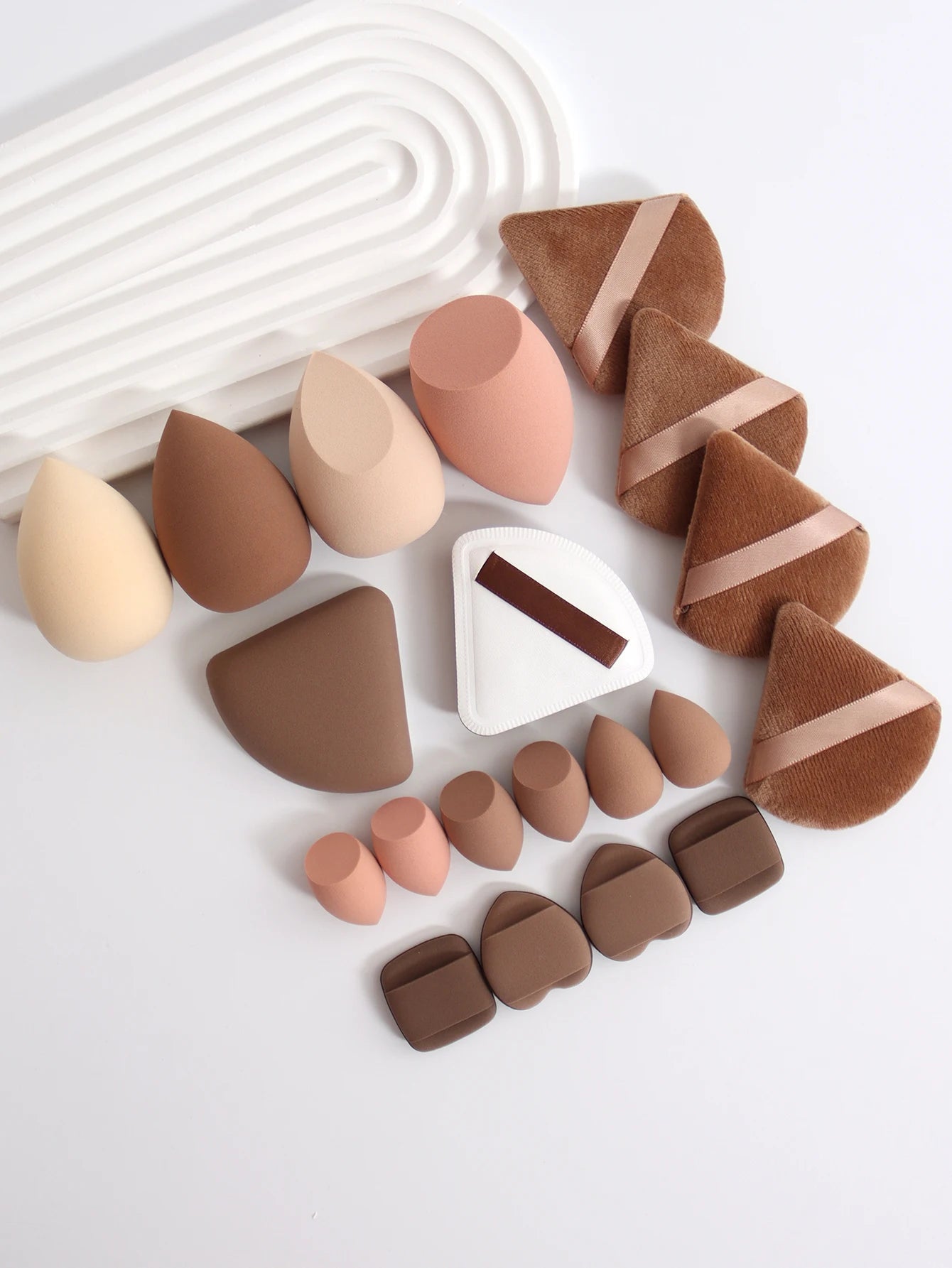 20 Pcs Pink Makeup Sponge and Makeup Puff Set Suitable for Face Cream and Powder Concealer Powder Makeup Machine Beauty World Shop