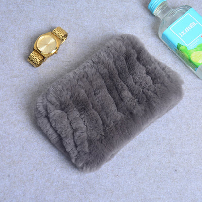 Women Handmade Stretch 100% Real Rabbit Fur Scarf Knit Genuine Rex Rabbit Fur Headbands Girls Natural Rabbit Fur Ring Scarves Beauty World Shop