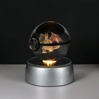 Pokemon Crystal Ball Pikachu Gengar Eevee Mewtwo Lacario Anime Game Pokeball Led Night Light Base Kids Birthday Gift Home Decor Beauty World Shop