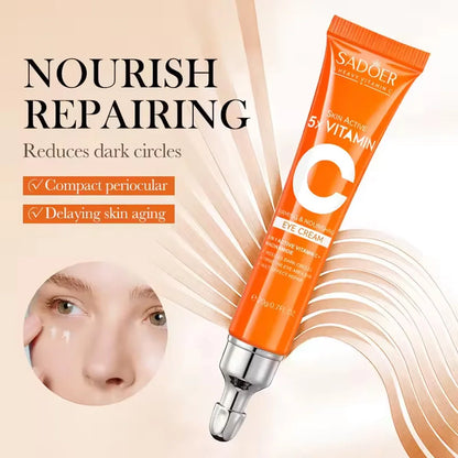 SADOER Vitamin C Eye Cream Anti Dark Circles Eyes Bags Remover Moisturizing Brightening Firming Skin Care Products for Eyes Beauty World Shop
