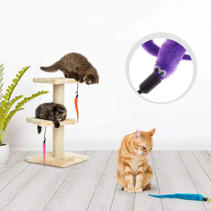 Replace Plush Cat Toy Accessories Worms Replacement Head Funny Cat Stick Pet Toys 5/10/6/11 Pcs Beauty World Shop