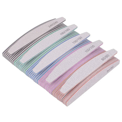 5/10Pcs Professional Nail File 150/180 Sandpaper Strong Thick Nail Files Sanding Half Moon Lime nail accessories and Tools Beauty World Shop
