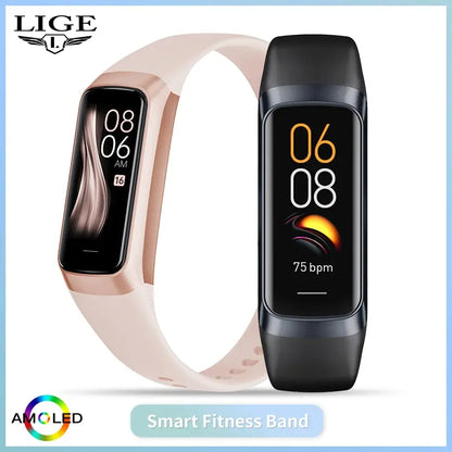LIGE Amoled Smart Watch Men 2023 Smart Band Women Heart Rate Blood Smartwartch Waterproof Smart Bracelet Sport Fitness Tracker Beauty World Shop