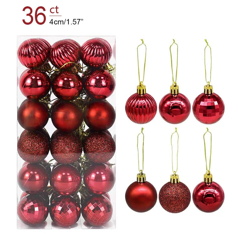 1box Christmas Balls Christmas Tree Ornaments Ball Xmas Hanging Tree Pendants Home Party Decor 2026 New Year Gift Noel Navidad Beauty World Shop