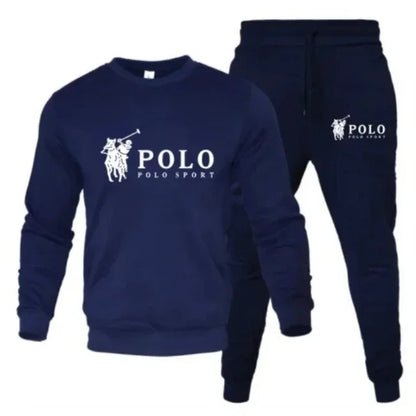 Men's autumn and winter sets of round-neck sweatshirts and jogging pants autumn and winter fashion outdoor fitness and casual Beauty World Shop