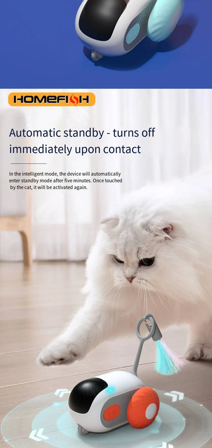 Smart Cat Car 2 Modes Automatic Moving Remote Controlled Car for Cats Dogs Interactive Playing Kitten Training Pet Supplies Beauty Fashion