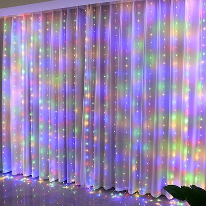 Christmas Lights LED Fairy String Curtain Lights 8 Mode Remote USB Festoon Christmas Decor For Home Holiday New Year Lamp Beauty Fashion