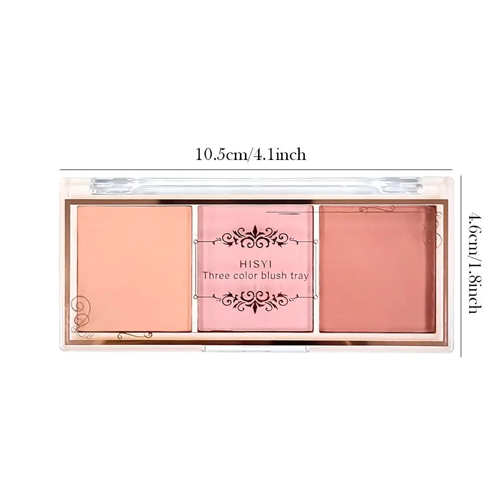 3-Color Cheek Red Plate Nude Makeup Natural Matte Milk Tea Orange Eye Shadow Makeup Lasting High Color Rendering Invisible Beauty World Shop