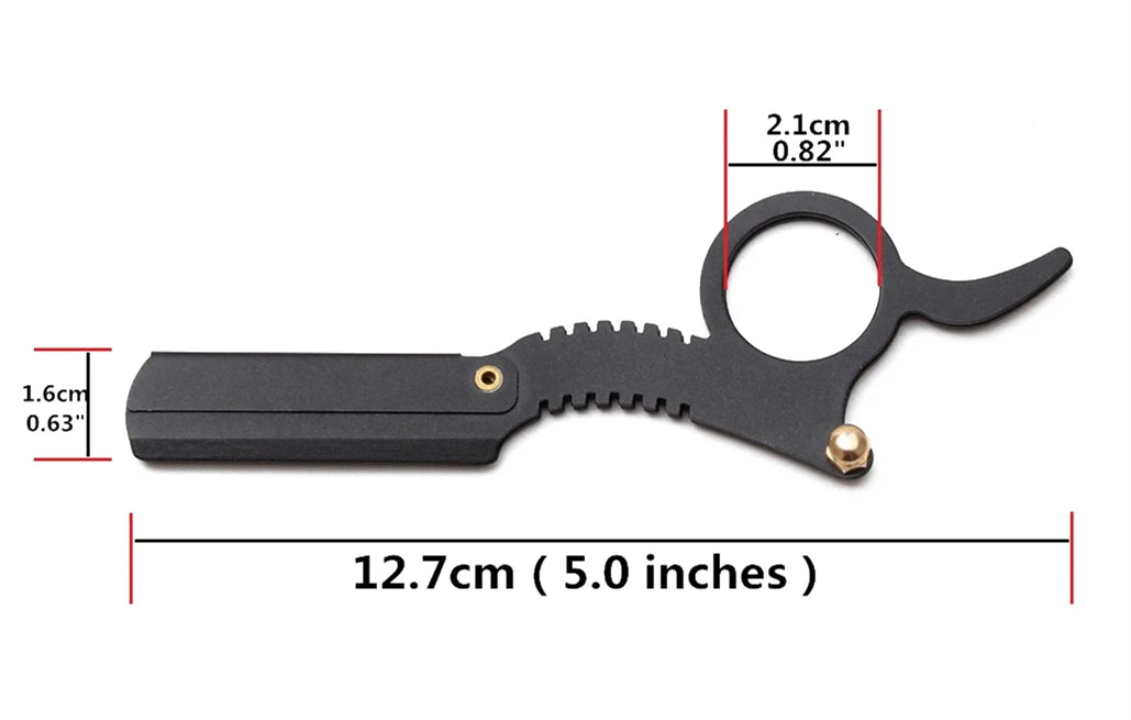 12.7cm 1Pcs Men Straight Barber Edge Steel Folding Shaving Knife Hair Removal Tools Shaving Razor With Blade Body Razors 6111# Beauty World Shop