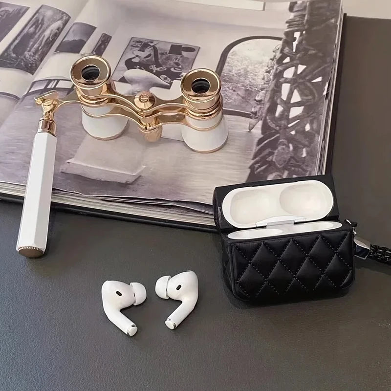 Fashionable high-end Leather PU Earphone Cover For AirPods 4 For AirPods Pro 2nd Cases For AirPods 3 2 1 Anti-lost Headphone Bag