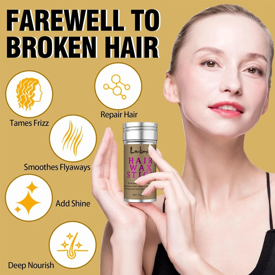 LOCKMIO Women Hair Wax Stick for Wigs Anti-frizz Flyaways Control Styling Wax Long-lasting Smooth Broken Back Hair Pomade Cream Beauty World Shop