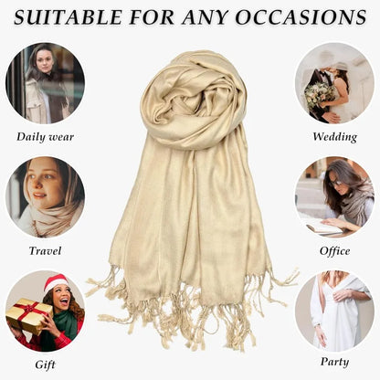 Soft Silky  Scarf for Women – Shawl Wrap for Evening Dresses, Bridesmaids, Weddings & Everyday Wear Beauty World Shop