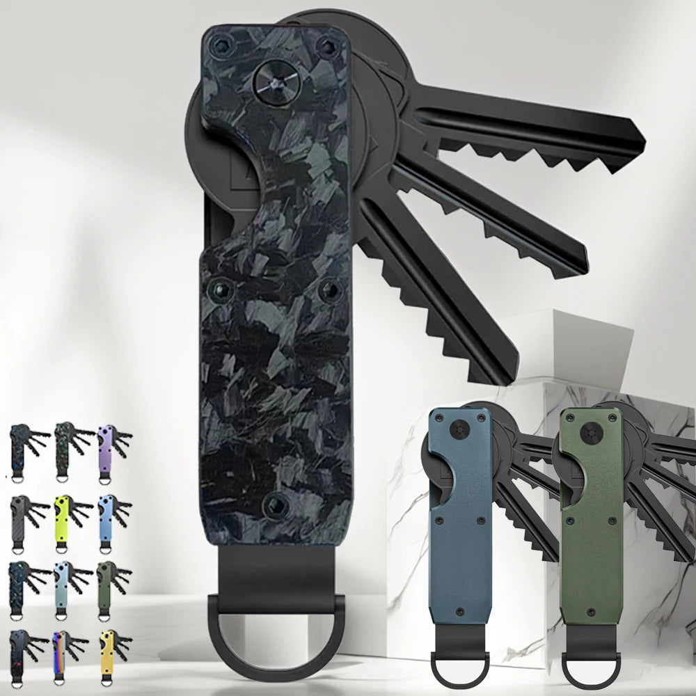 Minimalist Innovative Aluminum Alloy Compact Key Holder Key Rings Key Organizer Metal Key Holder 2-6 Keys Beauty World Shop