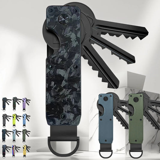Minimalist Innovative Aluminum Alloy Compact Key Holder Key Rings Key Organizer Metal Key Holder 2-6 Keys Beauty World Shop
