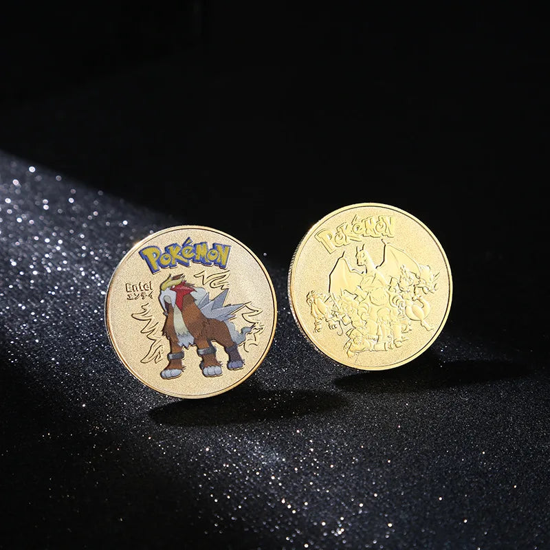Pokemon commemorative Coin Metal Coins Anime Commemorative Coin Charizard Pikachu Golden Pokemon Cards Round Metal Coin Toy Gift Beauty World Shop