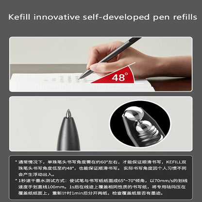 KACO Gel Pens Press Signature Pen Stationery Metal Pen Clip 0.5mm Black Ink Quicking Drying Large Capacity 800M Smooth Writing Beauty World Shop