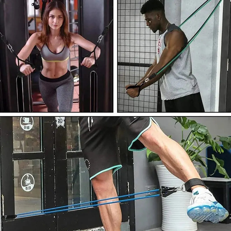 Resistance Bands With Handles, Exercise Bands, Workout Bands With Handles For Men Women, Strength Training Equipment At Home Beauty World Shop