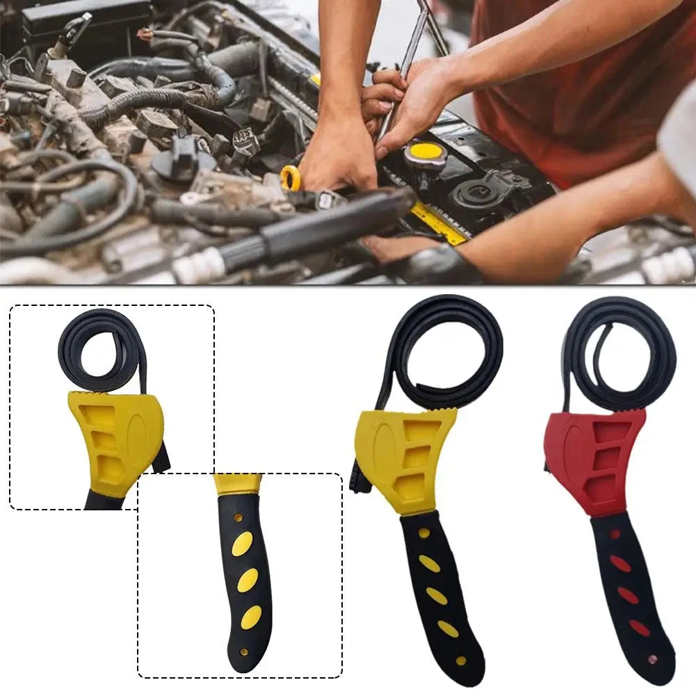 Multifunctional Belt Wrench Adjustable Rubber Strap Jar Wrench Tool Opener Wrench Cartridge Pipe Wre Filter Oil Disassembly 6in Beauty World Shop