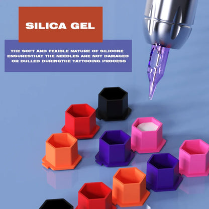 200Pcs Disposable Tattoo Silicone Ink Cup Permanent Makeup Pigment Holder Container Cap Tattoo Ink Accessories for Tattoo Artist Beauty Trend Shop