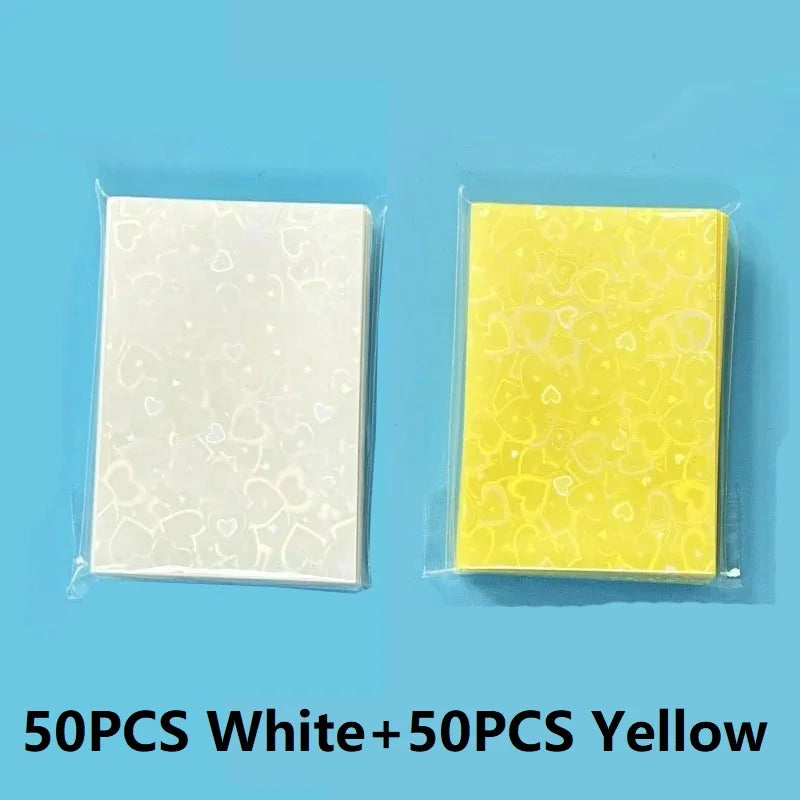 50PCS Heart Sleeves Color Photo Card Sleeve Photocard Holder Kpop Popcorn Sleeves Photo Card Packaging BQ01 Beauty World Shop