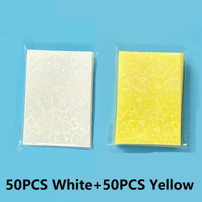 50PCS Heart Sleeves Color Photo Card Sleeve Photocard Holder Kpop Popcorn Sleeves Photo Card Packaging BQ01 Beauty World Shop