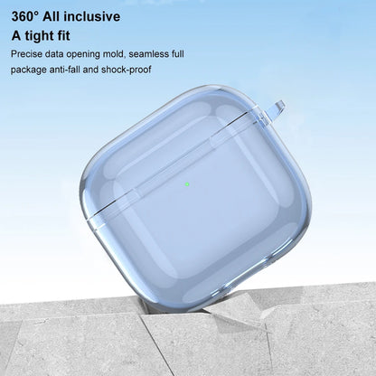 Soft TPU Shockproof Clear Case Cover for Apple AirPods 4 2024 with Carabiner and Anti Fall Protection