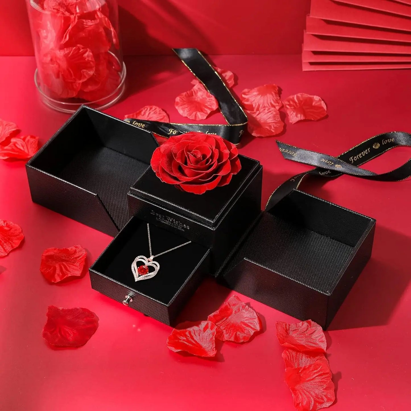  Necklace - Luxurious Rose Gift Box, Perfect for Valentine's Day, Mother's Day, Anniversary, Birthday, and Any Special Occasion  Beauty World Shop