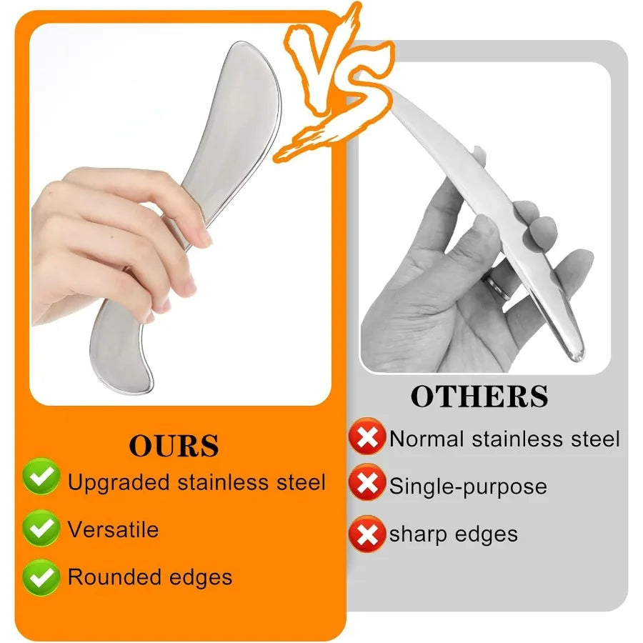 Stainless Steel Muscle Scraper, Gua Sha Tool for Myofascial Release & Recovery, Deep Tissue Massager for Back Neck Legs Beauty World Shop