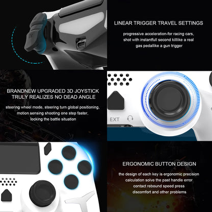 GAMINJA 6-axis Gyroscope Dual Vibration With touch pad Wireless Gamepad Bluetooth Controller For PS4 PS3 Console Computer PC Beauty World Shop