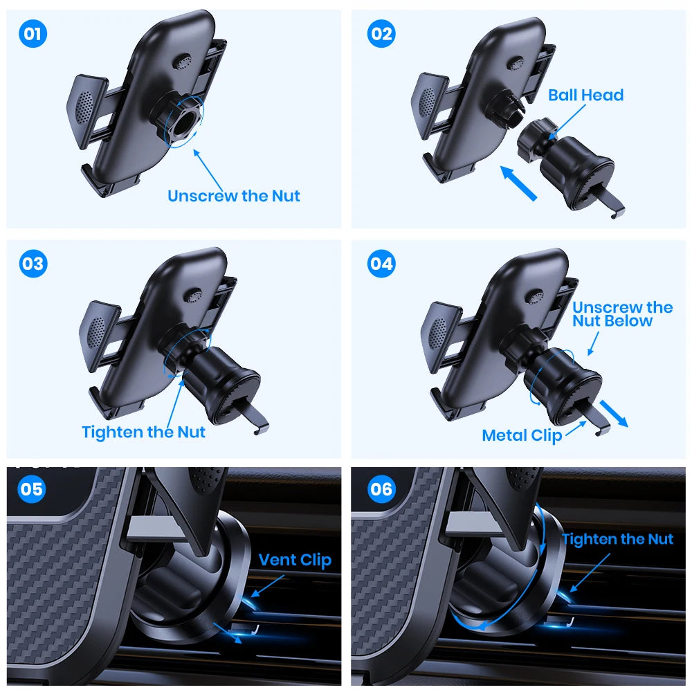 Car Phone Holder Mount,TOPK Upgrade Auto Locking Universal Phone Stand Holder with Hook Clip for Car Air Vent for iPhone Samsun Beauty World Shop