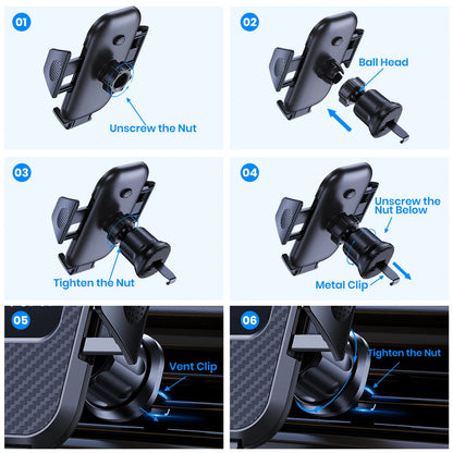 Car Phone Holder Mount,TOPK Upgrade Auto Locking Universal Phone Stand Holder with Hook Clip for Car Air Vent for iPhone Samsun Beauty World Shop