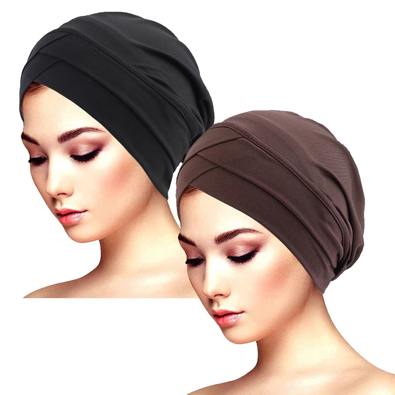 New Women cross muslim hijab inner hat Islamic UnderScarf Arab Wrap Chemo Bandana Muslim Scarf Hijab Bonnet Cap Indian Hat Beauty World Shop